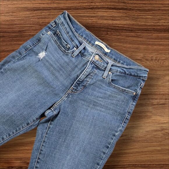 Levi's 311 Shaping Skinny Distressed Stretch Blue Jeans - Picture 2 of 7